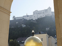 Hohensalzburg Fortress - View of the Mönchsberg and the fortress