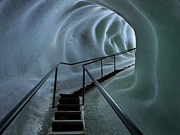 Eisriesenwelt Werfen Giant Ice Caves - path with stairs through the ice inside the cave