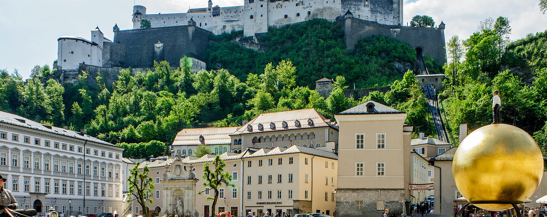 Hohensalzburg Fortress - View of the Mönchsberg and the fortress