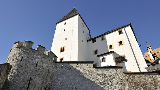 Burg Mauterndorf - Blick auf die Burg von der Mautstelle aus