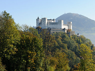 Hohensalzburg Fortress - view of the fortress on the Mönchsberg in summer