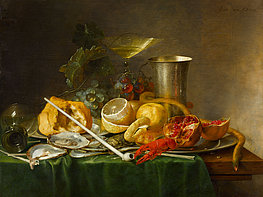 DomQuartier Salzburg - Still life painting of a champagne glass with pipe and various dishes