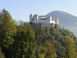 Hohensalzburg Fortress - view of the fortress on the Mönchsberg in summer